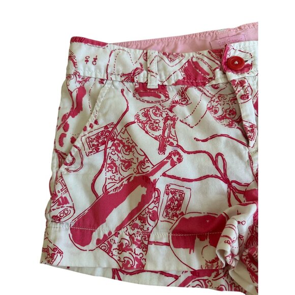 LILLY PULITZER Holy Grail Spin the Bottle Chino Cotton Shorts Size 2 - Picture 2 of 9